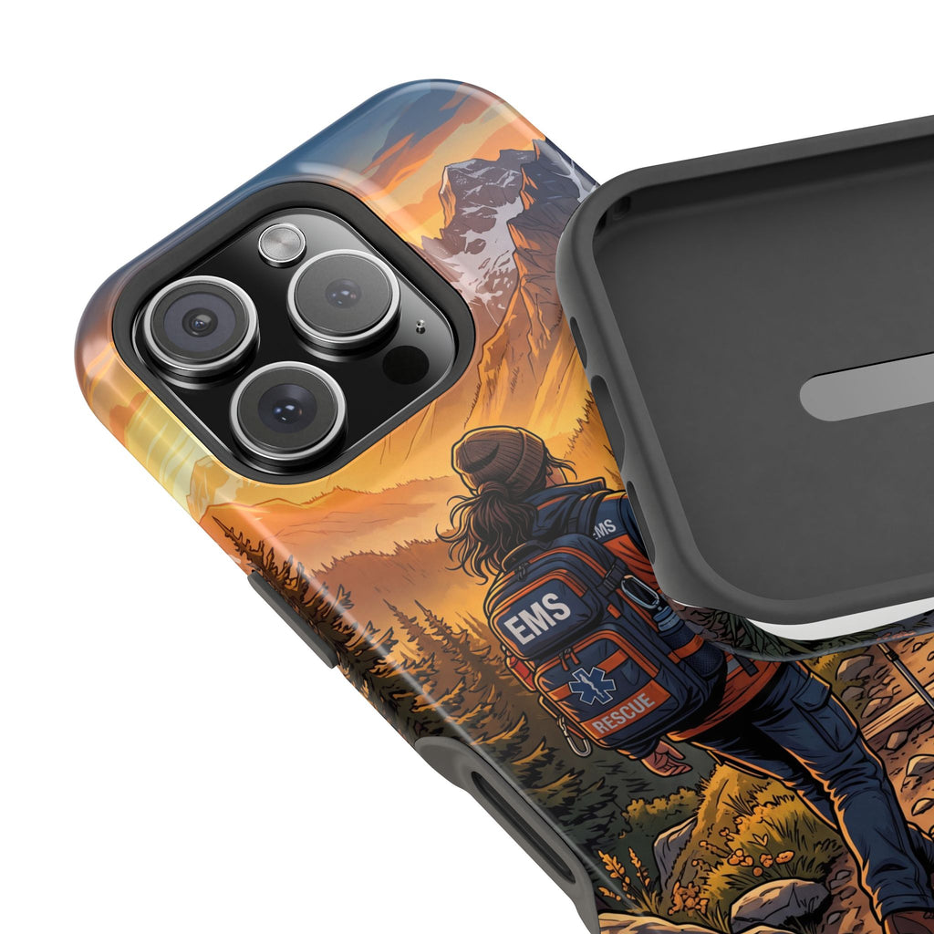 Paramedic/EMT Mountain Phone Case — Magnetic Wireless Charging Cover