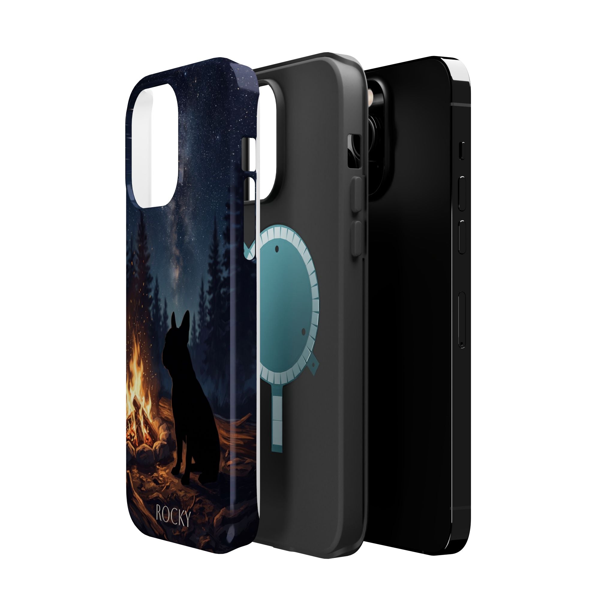 Personalized French Bulldog Campfire Phone Case — Wireless Charging Cover