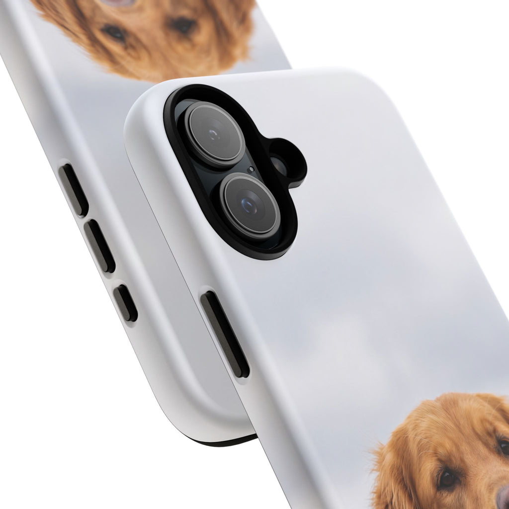 Golden Retriever Portrait Phone Case | Happy Dog Photo on Soft Sky Background | Samsung & iPhone