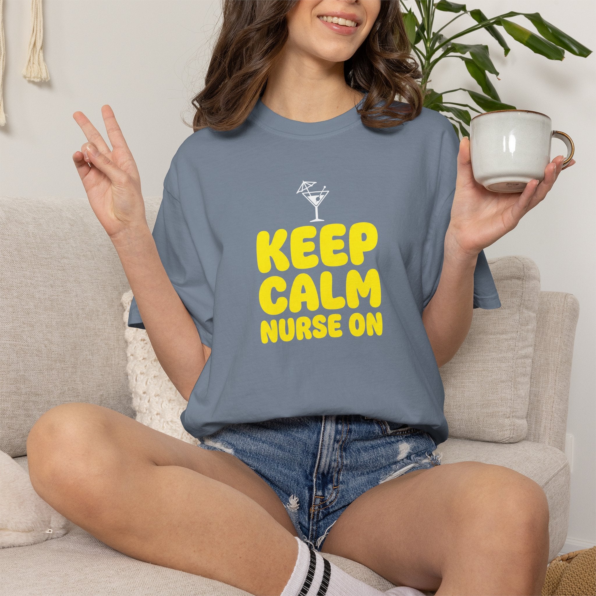 Nurse T-Shirt - "Keep Calm Nurse On" Funny Nursing Quote Unisex Tee, Nurse Appreciation Gift