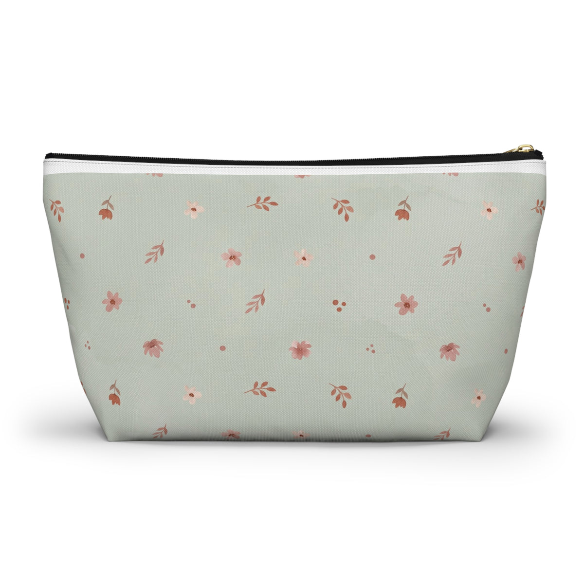 Teacher Floral Watercolor Accessory Pouch — T-Bottom Zipper Bag