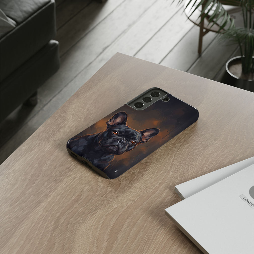 Moody French Bulldog Portrait Phone Case | Dramatic Studio Photography Style | iPhone & Samsung