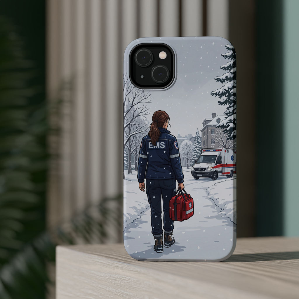 Paramedic/EMT Winter Phone Case — Magnetic Wireless Charging Cover