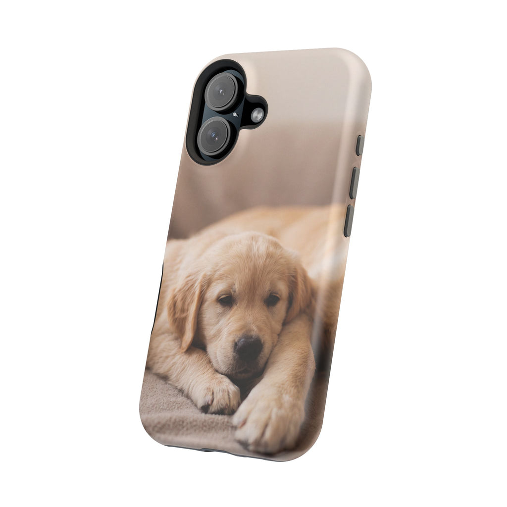 Golden Retriever Puppy Phone Case — Impact-Resistant Wireless Charging Cover
