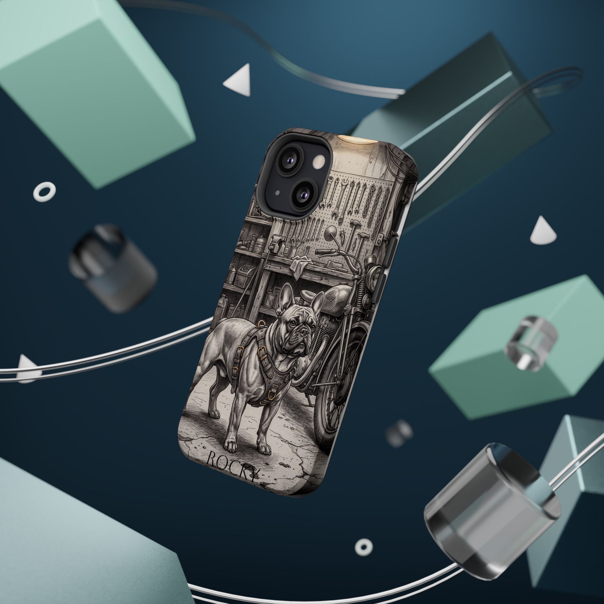 Personalized French Bulldog Vintage Street Phone Case — Wireless Charging Cover