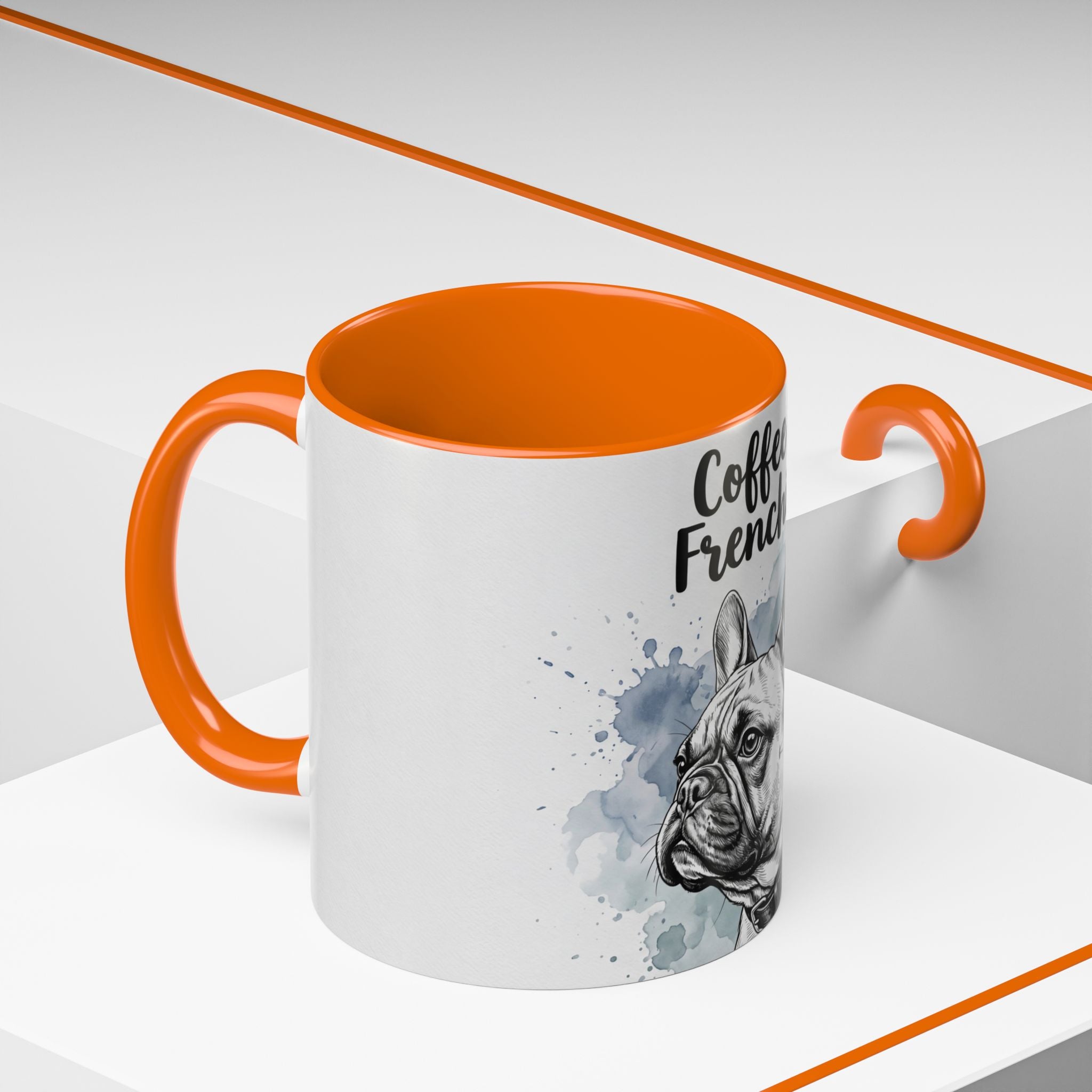 Coffee & Frenchies Mug | French Bulldog Lover Gift | Watercolor Dog Mug