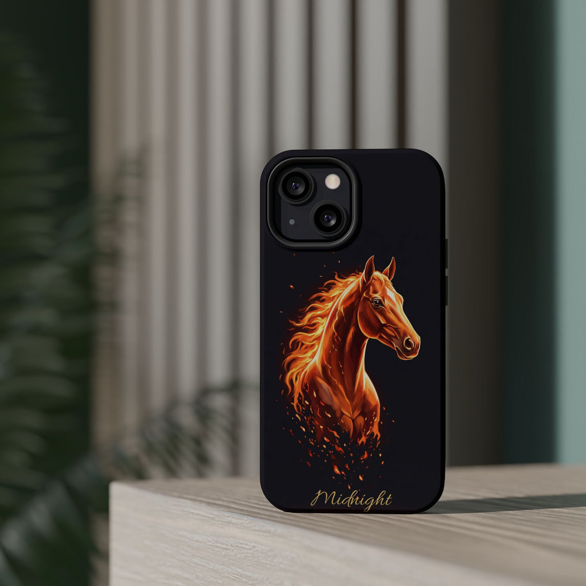 Personalized Fire & Ember Horse Phone Case — Tough Magnetic Case with Wireless Charging