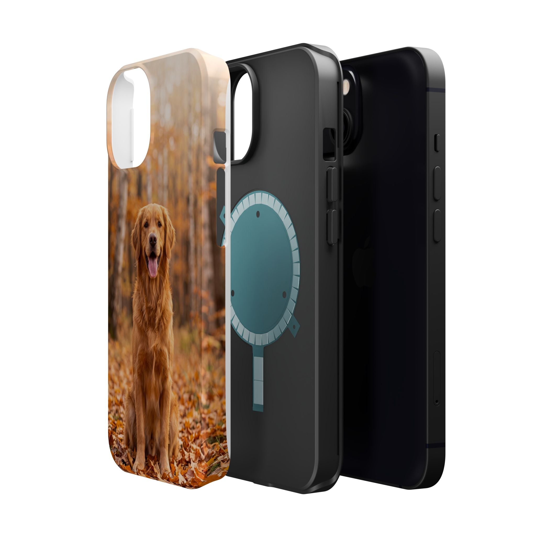 Autumn Golden Retriever Phone Case — Impact-Resistant Wireless Charging Cover