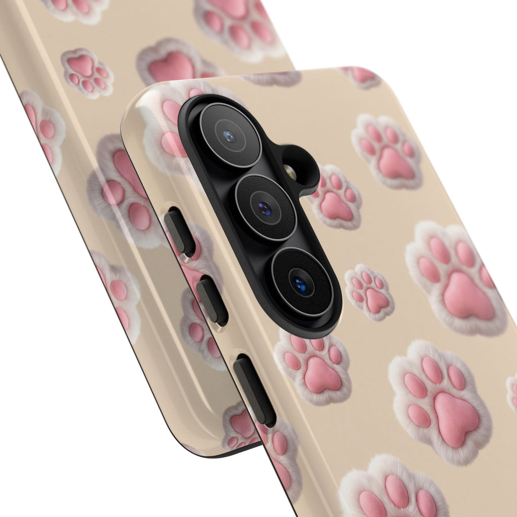 Golden Retriever Paw Print Phone Case | Cute Pink Paw Pattern for Dog Lovers | iPhone & Samsung