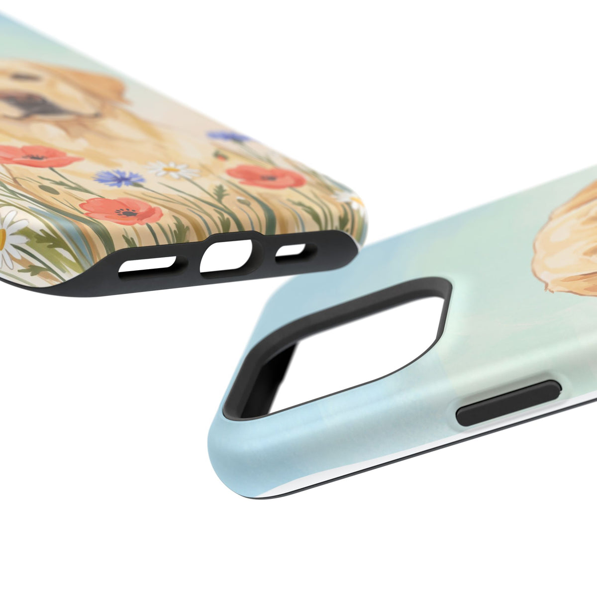 Labrador Wildflower Painting Phone Case — Tough Magnetic Case with Wireless Charging