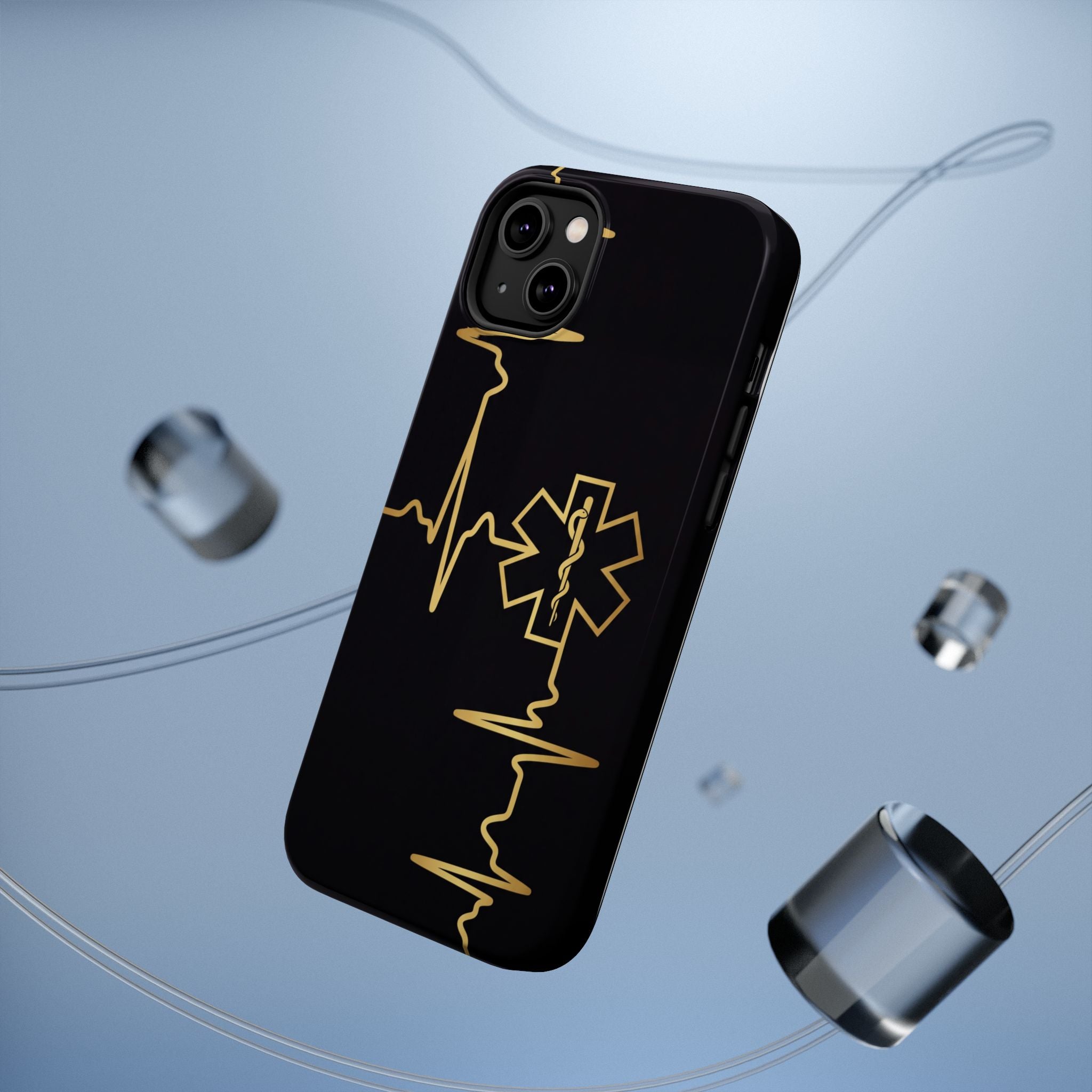 Paramedic/EMT Heartbeat Line Phone Case — Magnetic Wireless Charging Cover