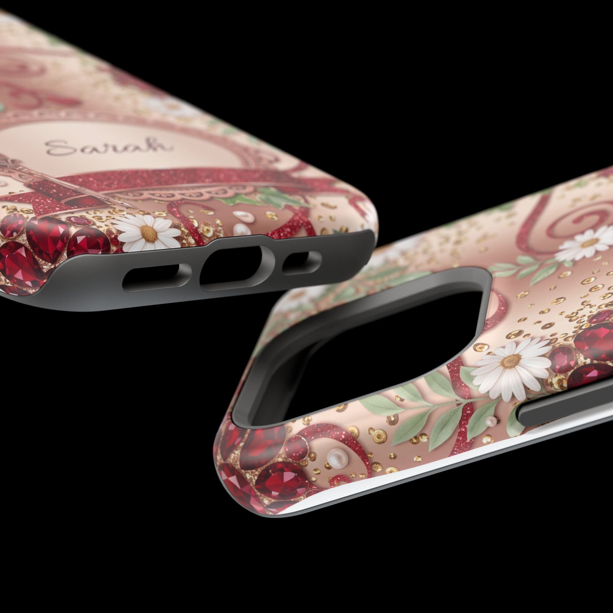 Personalized Vintage Floral Teacher Phone Case — Wireless Charging Cover