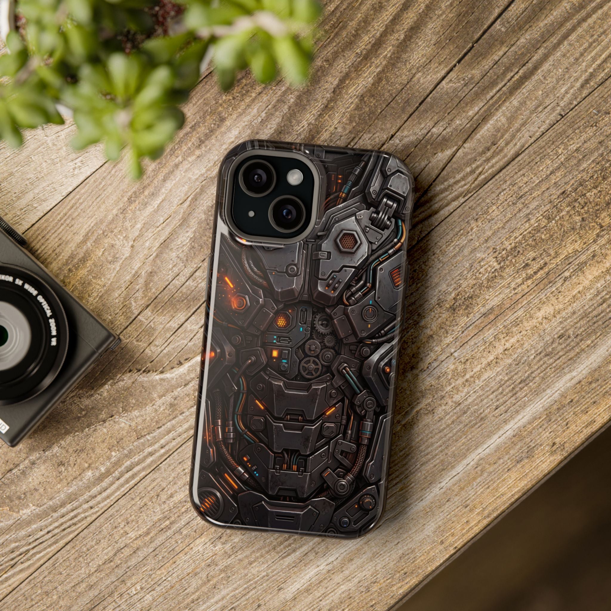 Mech Armor Phone Case — Industrial Circuit Wireless Charging Cover