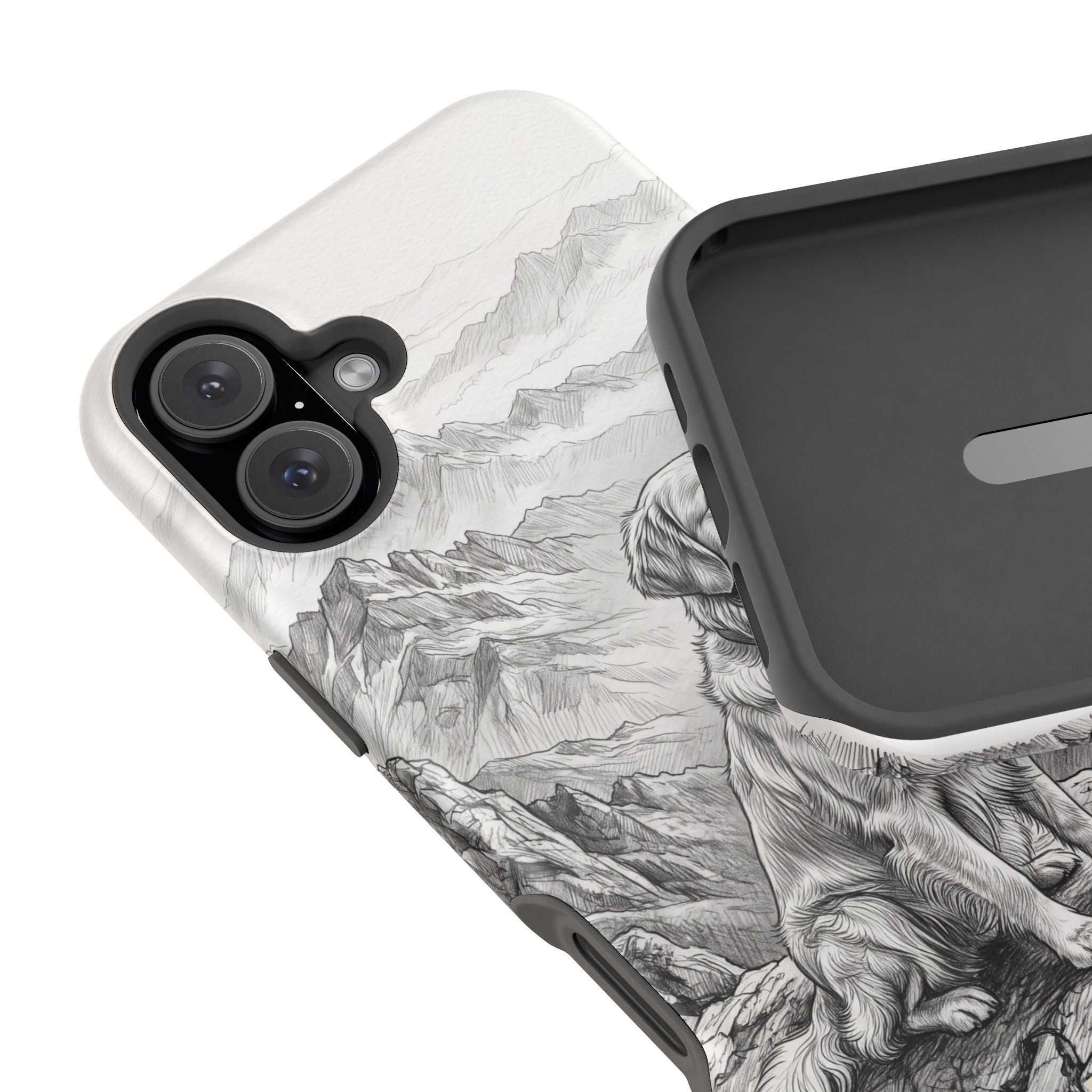Personalized Golden Retriever Mountain Peak Phone Case — Wireless Charging Cover