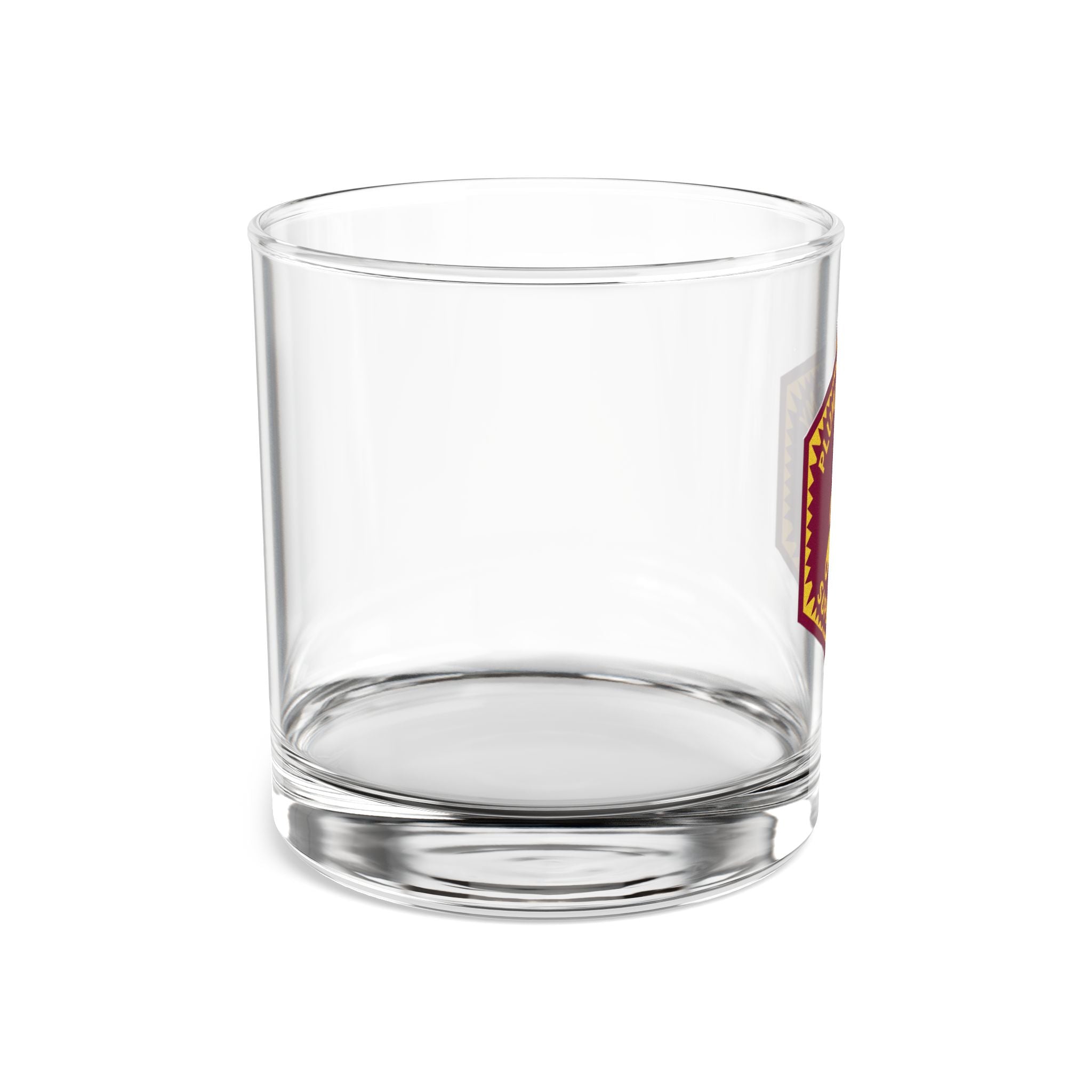 Plumbing Is My Superpower Badge Rocks Glass 10oz — Burgundy & Gold Plumber Glass