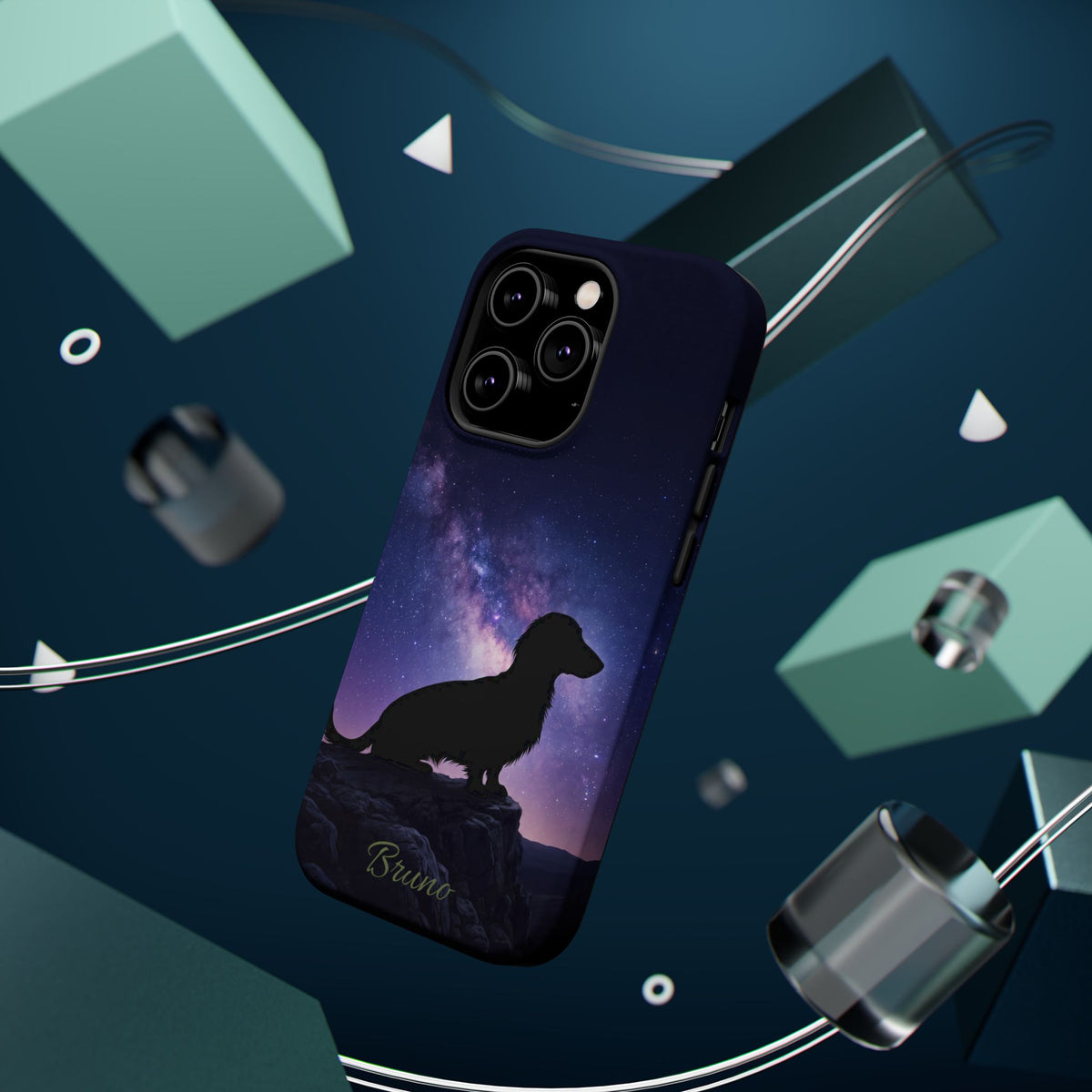Personalized Dachshund Starry Night Phone Case — Wireless Charging Cover