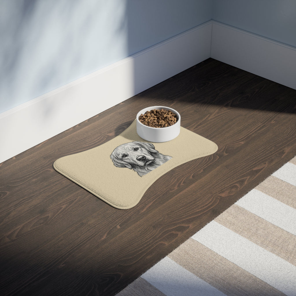 Golden Retriever Pet Bowl Mat | Non-Slip Dog Feeding Placemat