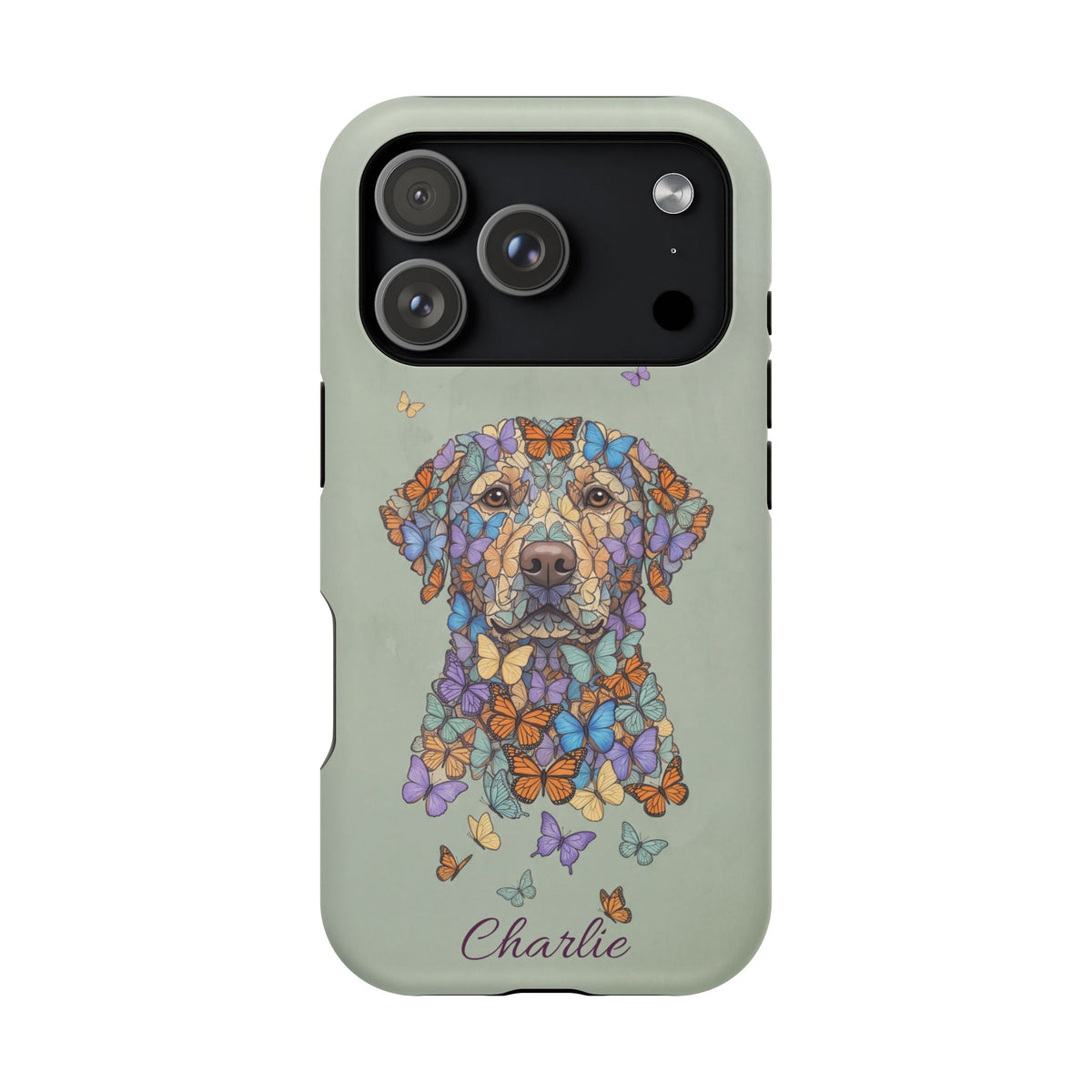 Personalized Butterfly Labrador Phone Case — Tough Magnetic Case with Wireless Charging