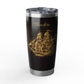 Sailing Personalized Tumbler | Gold Smoke Art — 20 oz Stainless Travel Mug