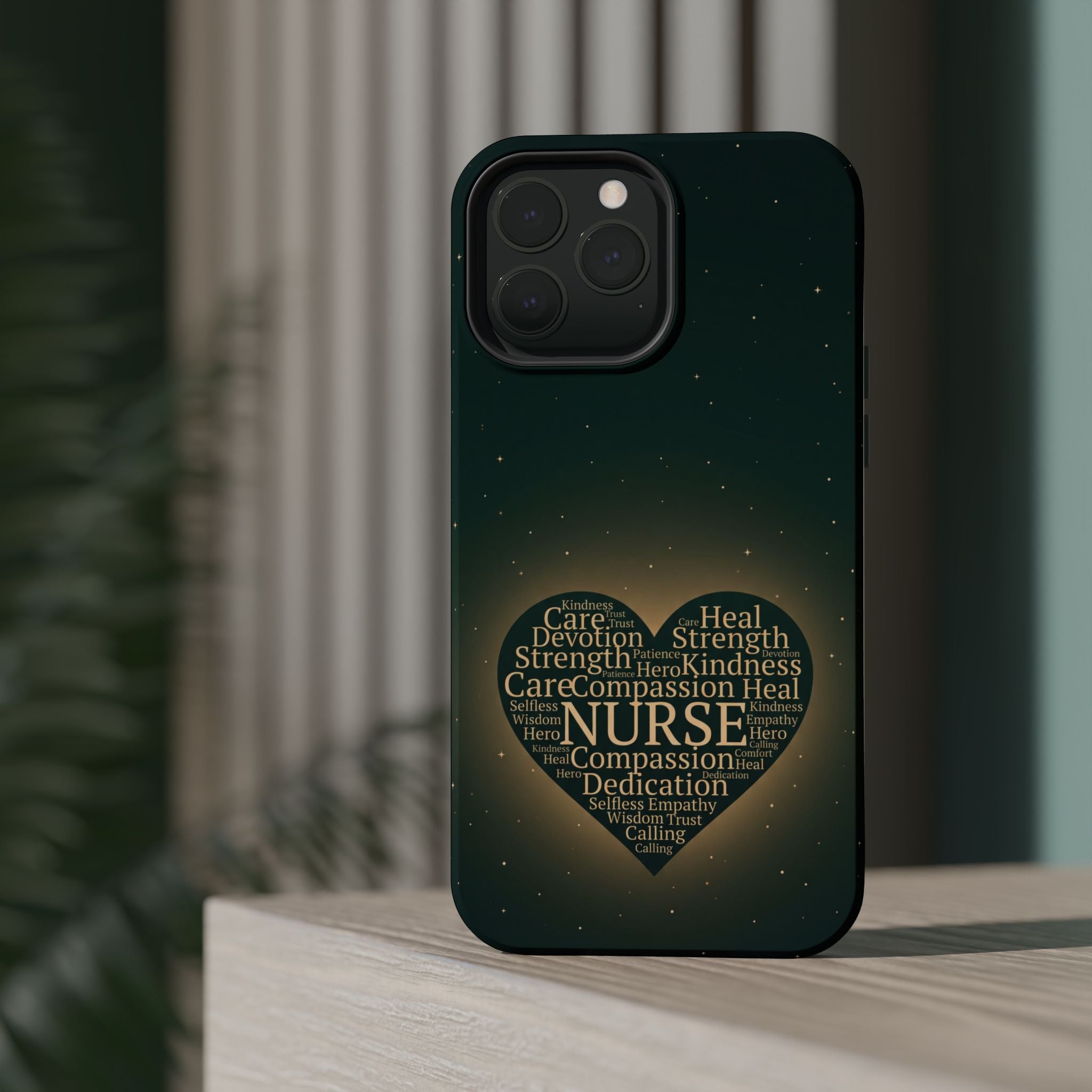 Nurse Heart Word and Art Phone Case — Impact-Resistant Wireless Charging Cover