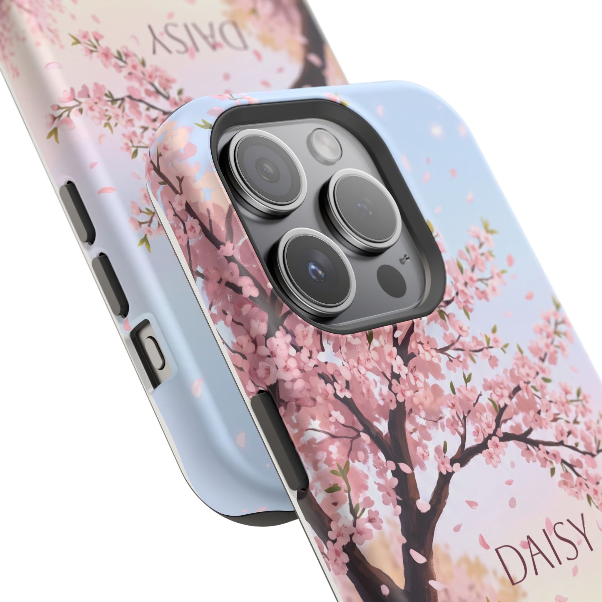 Personalized Dachshund Cherry Blossom Phone Case — Wireless Charging Cover
