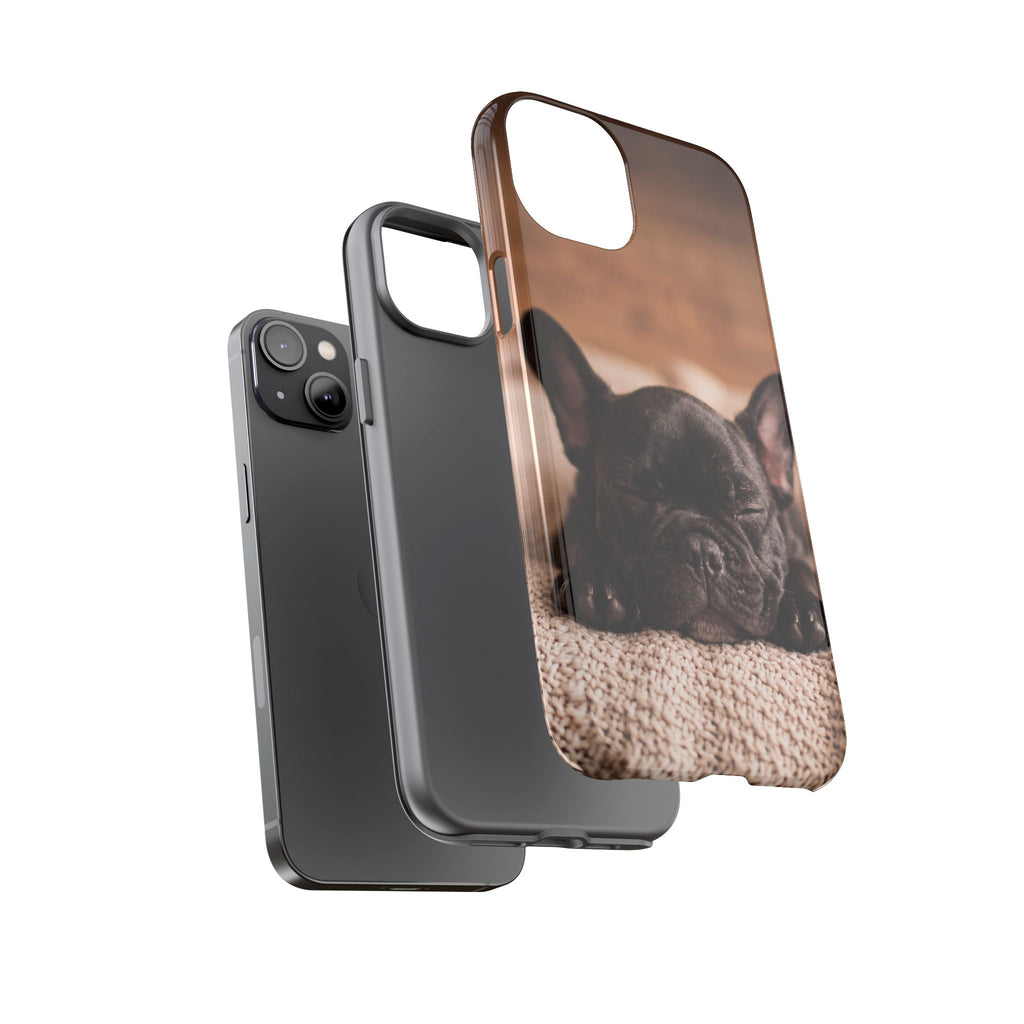 Sleeping French Bulldog Phone Case | Cozy Frenchie Resting on Blanket | iPhone & Samsung