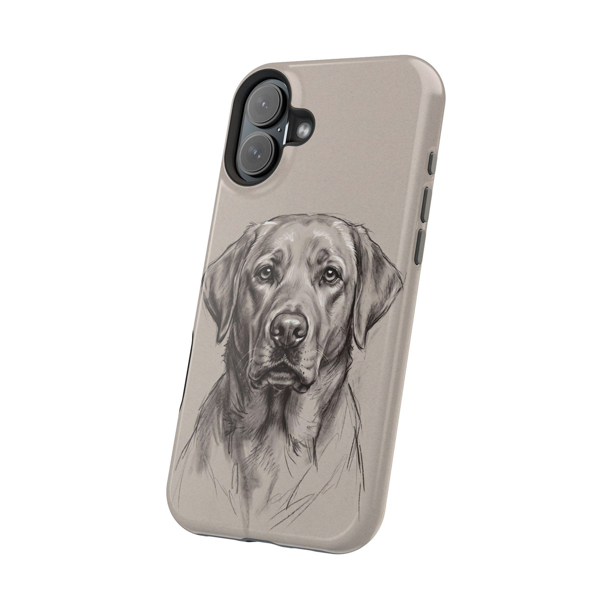 Charcoal Sketch Labrador Phone Case — Tough Magnetic Case with Wireless Charging