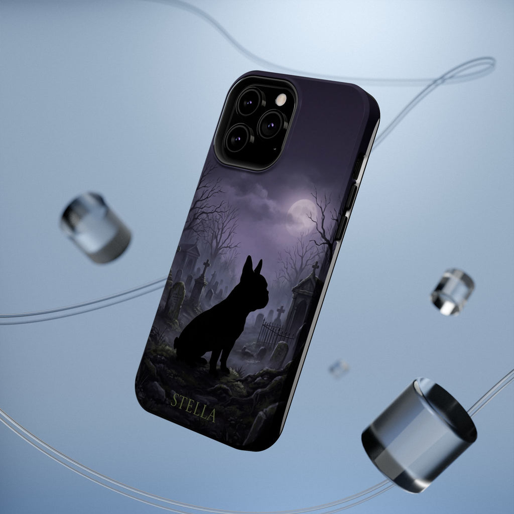 Personalized French Bulldog Moonlit Graveyard Phone Case — Wireless Charging Cover