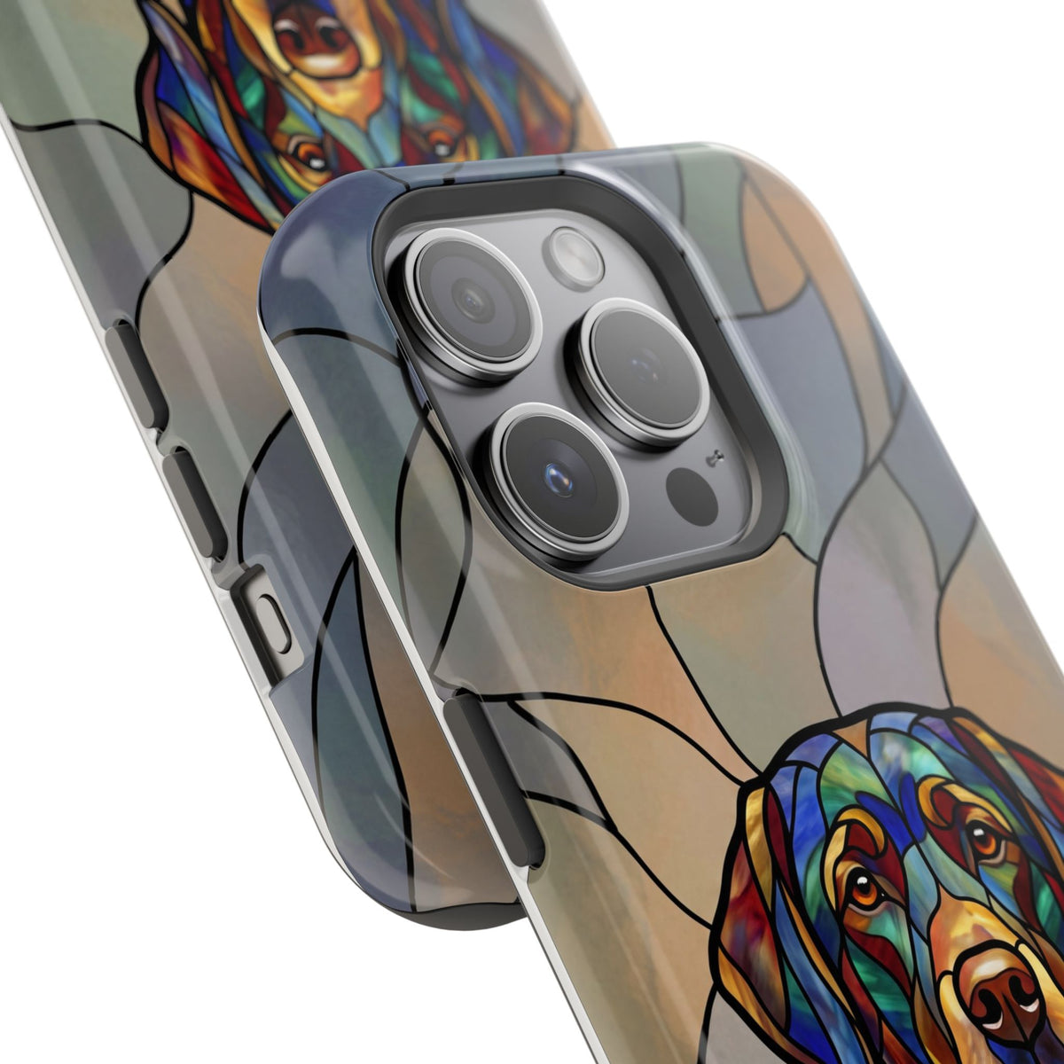 Stained Glass Labrador Phone Case — Tough Magnetic Case with Wireless Charging