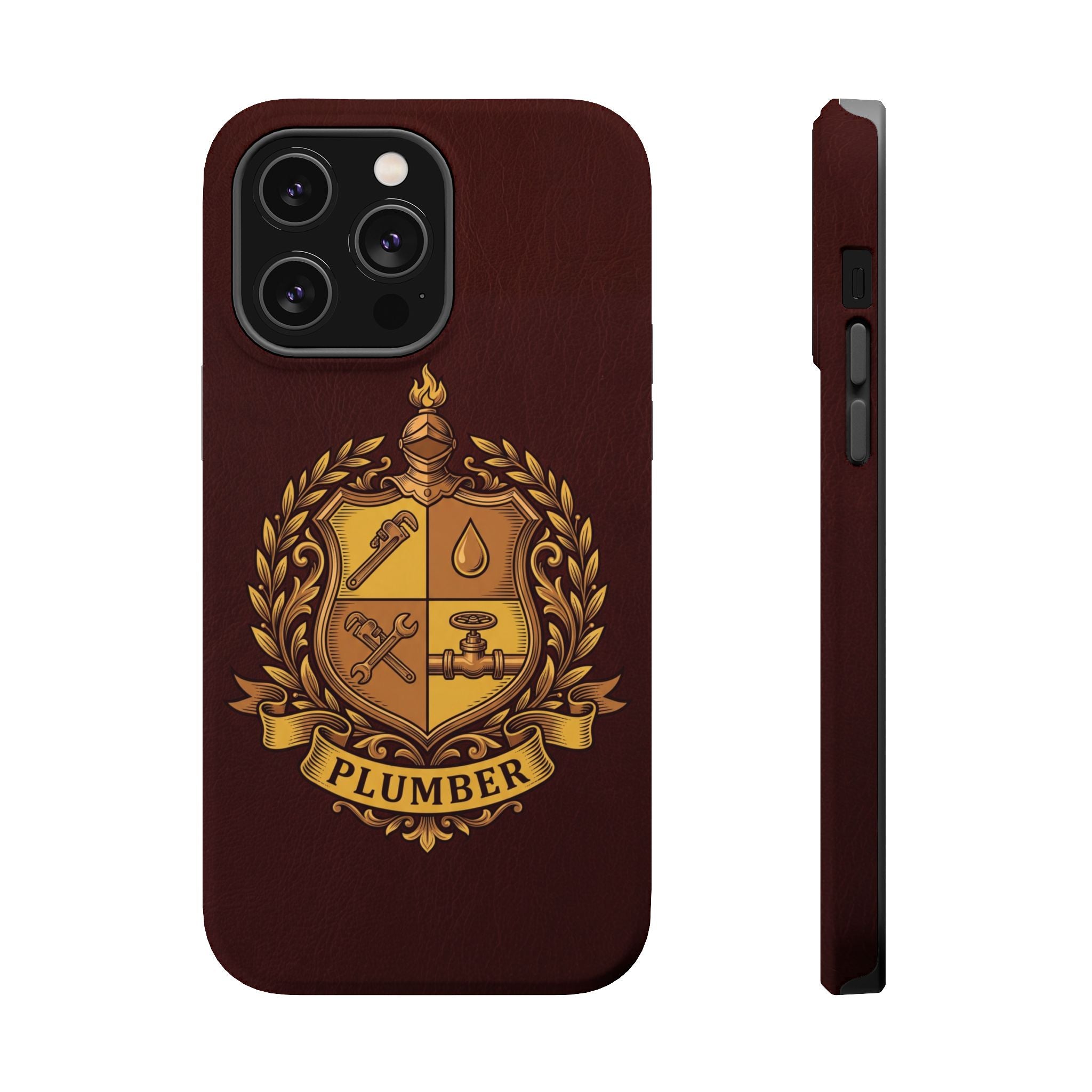Plumber Crest Phone Case — Heraldic Shield Wireless Charging Cover