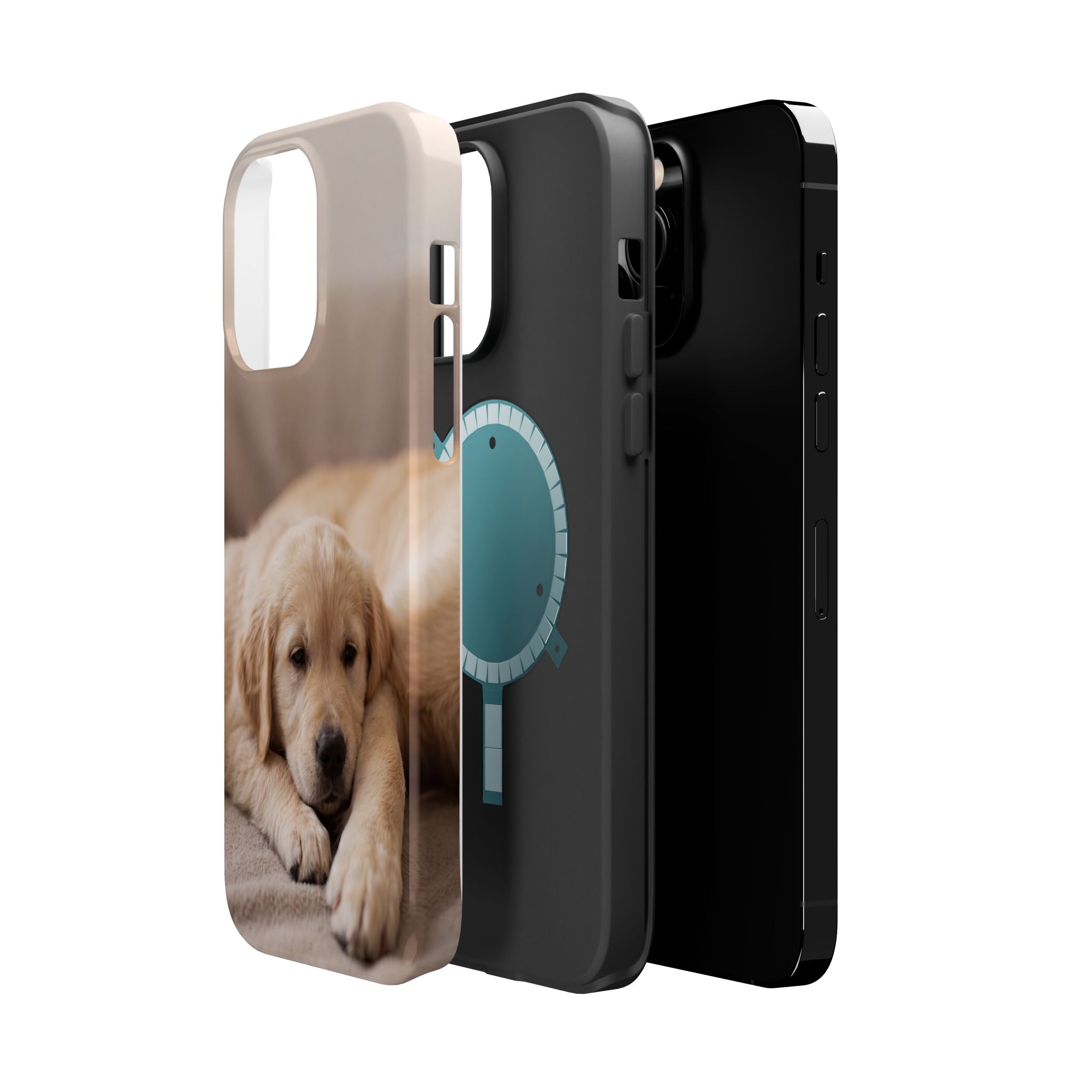 Golden Retriever Puppy Phone Case — Impact-Resistant Wireless Charging Cover