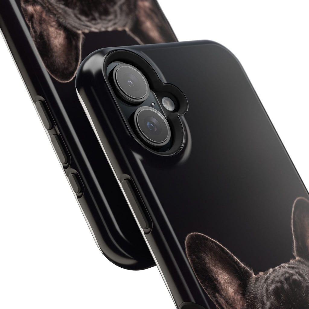 Black French Bulldog Phone Case — Impact-Resistant Wireless Charging Cover