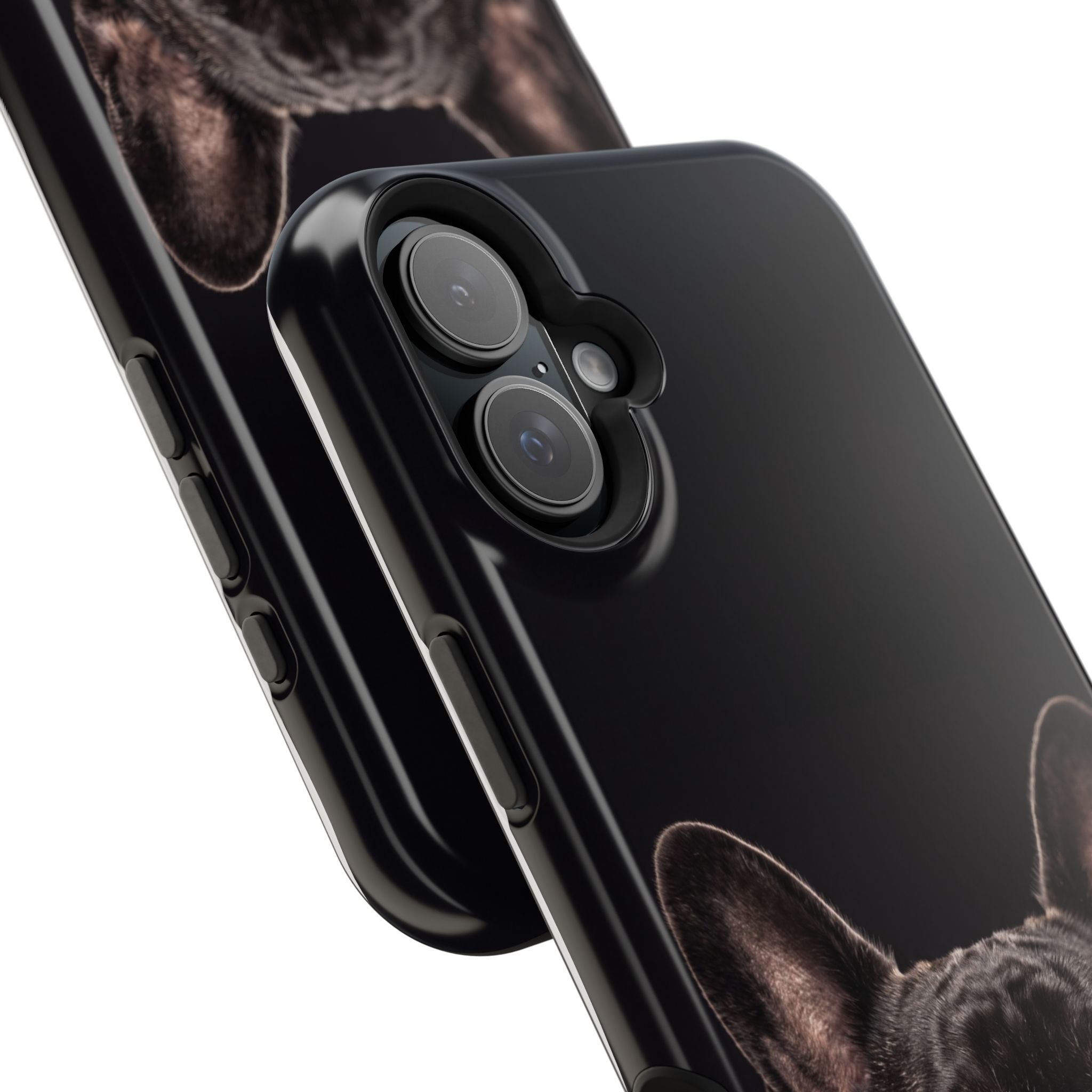 Black French Bulldog Phone Case — Impact-Resistant Wireless Charging Cover
