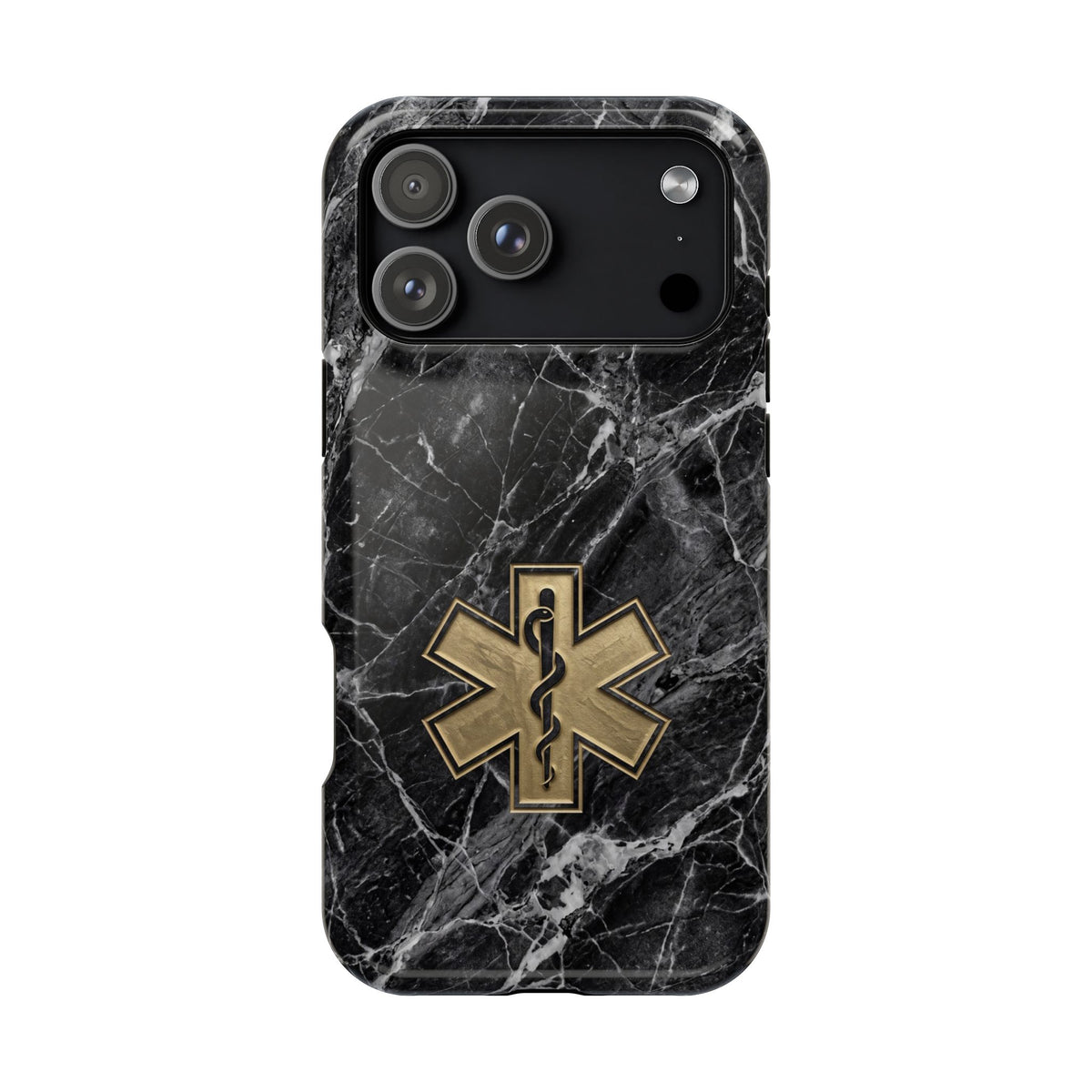 Paramedic/EMT Marble Phone Case — Magnetic Wireless Charging Cover