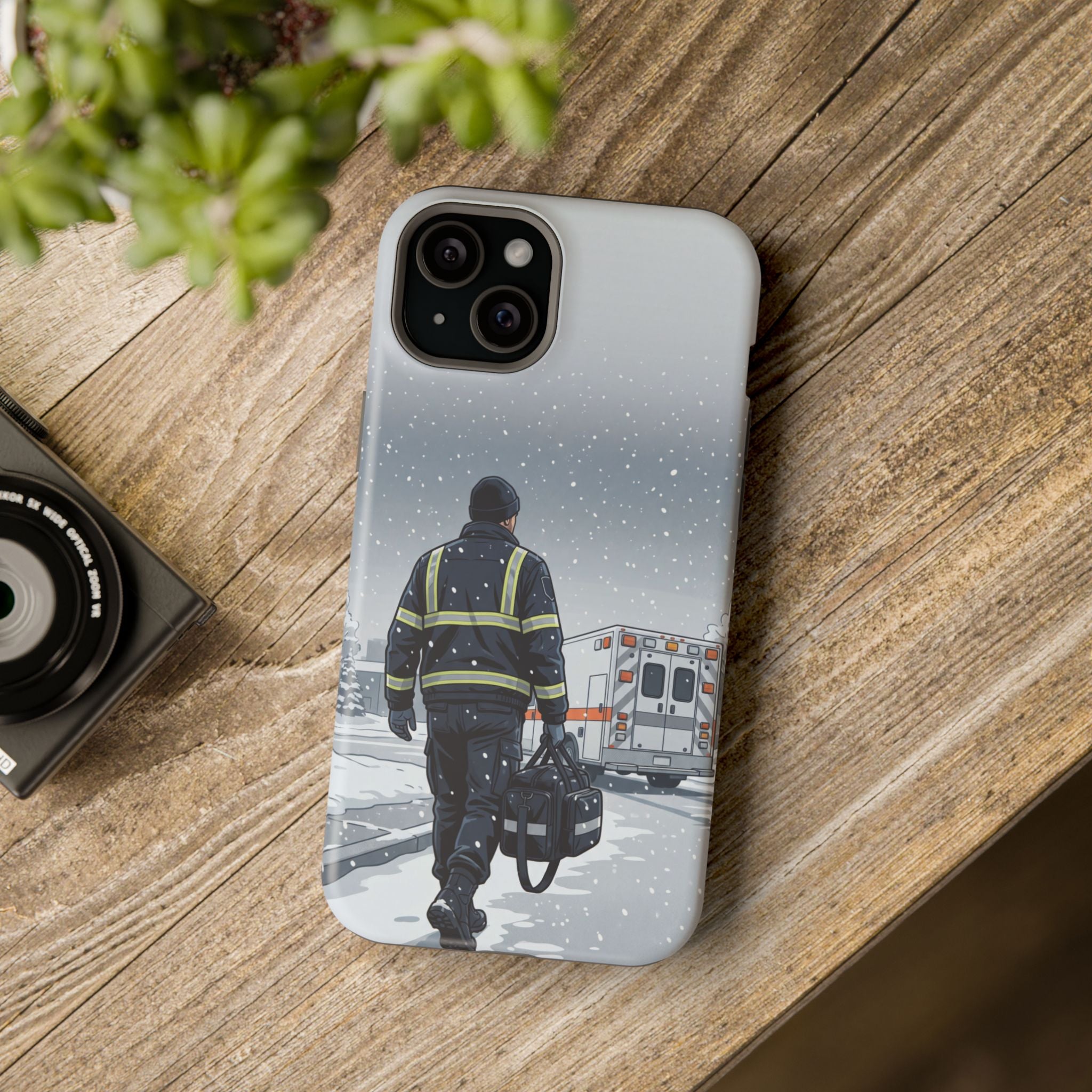 Bold Paramedic/EMT Portrait Phone Case — Magnetic Wireless Charging Cover