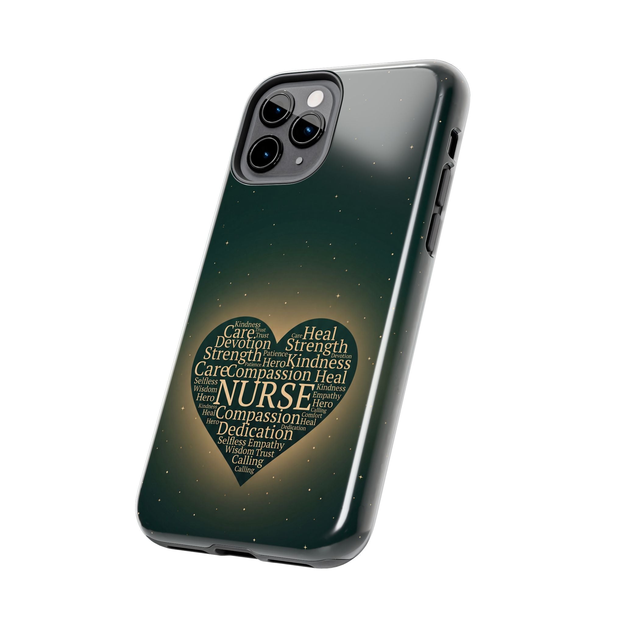 Nurse Heart Tough Phone Case — Inspirational Word Cloud Tribute - iphone and Samsung Galaxy series