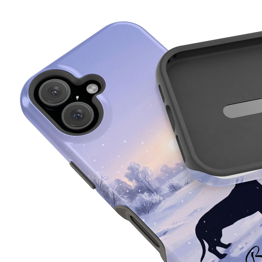 Personalized Dachshund Winter Snow Phone Case — Wireless Charging Cover
