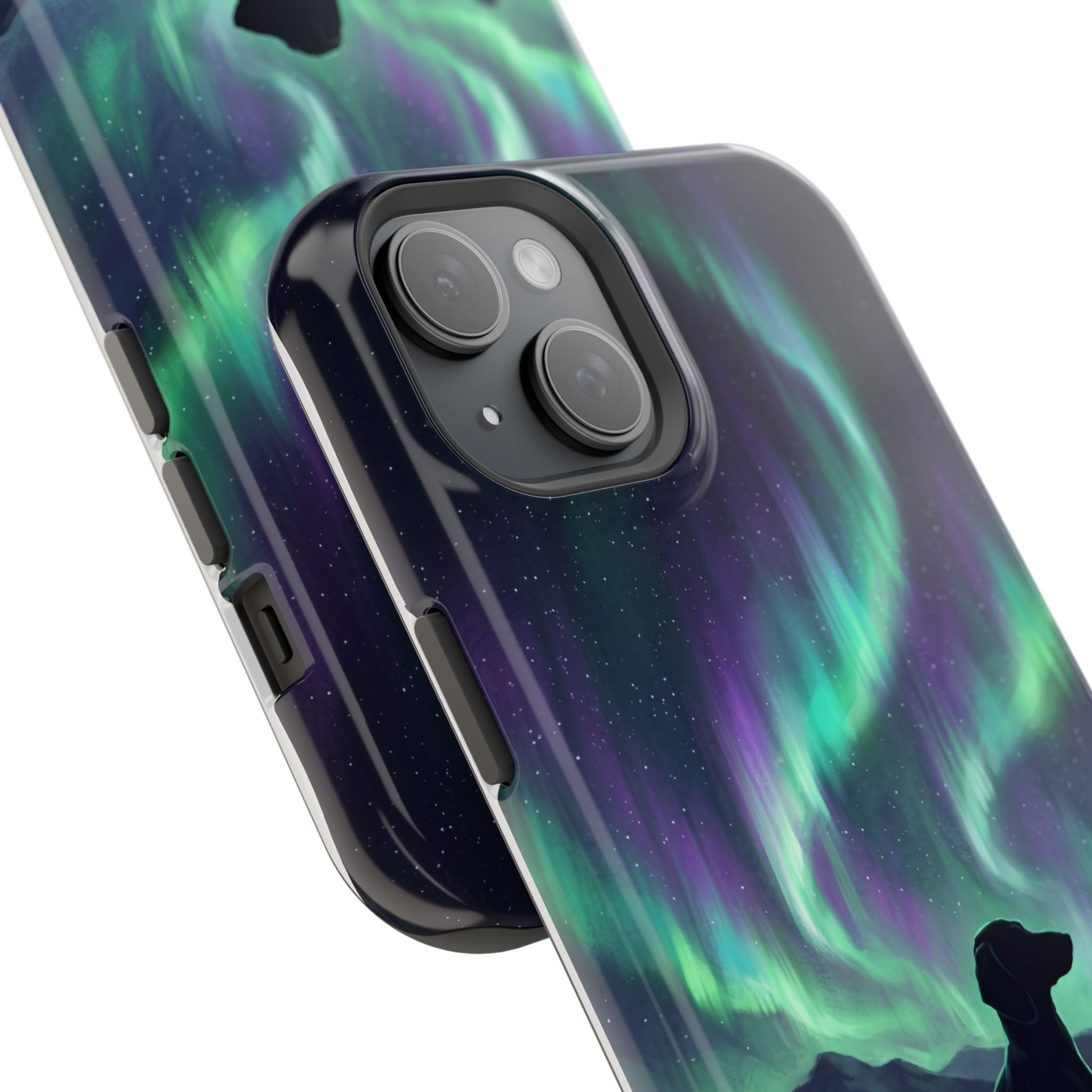 Personalized Dachshund Northern Lights Phone Case — Wireless Charging Cover
