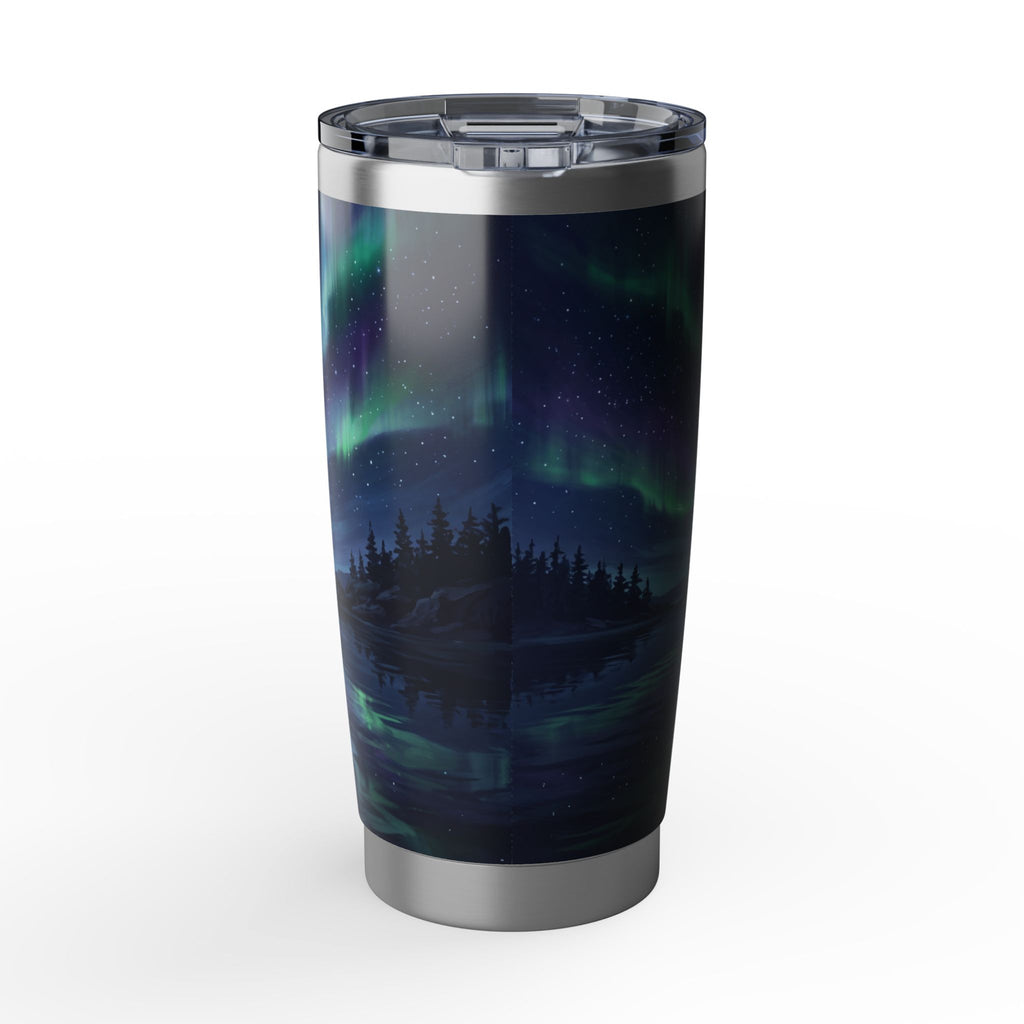 Sailing Personalized Tumbler | Aurora Borealis Art — 20 oz Stainless Travel Mug