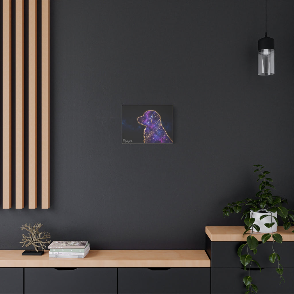 Golden Retriever Personalized Canvas | Galaxy Silhouette Wall Art