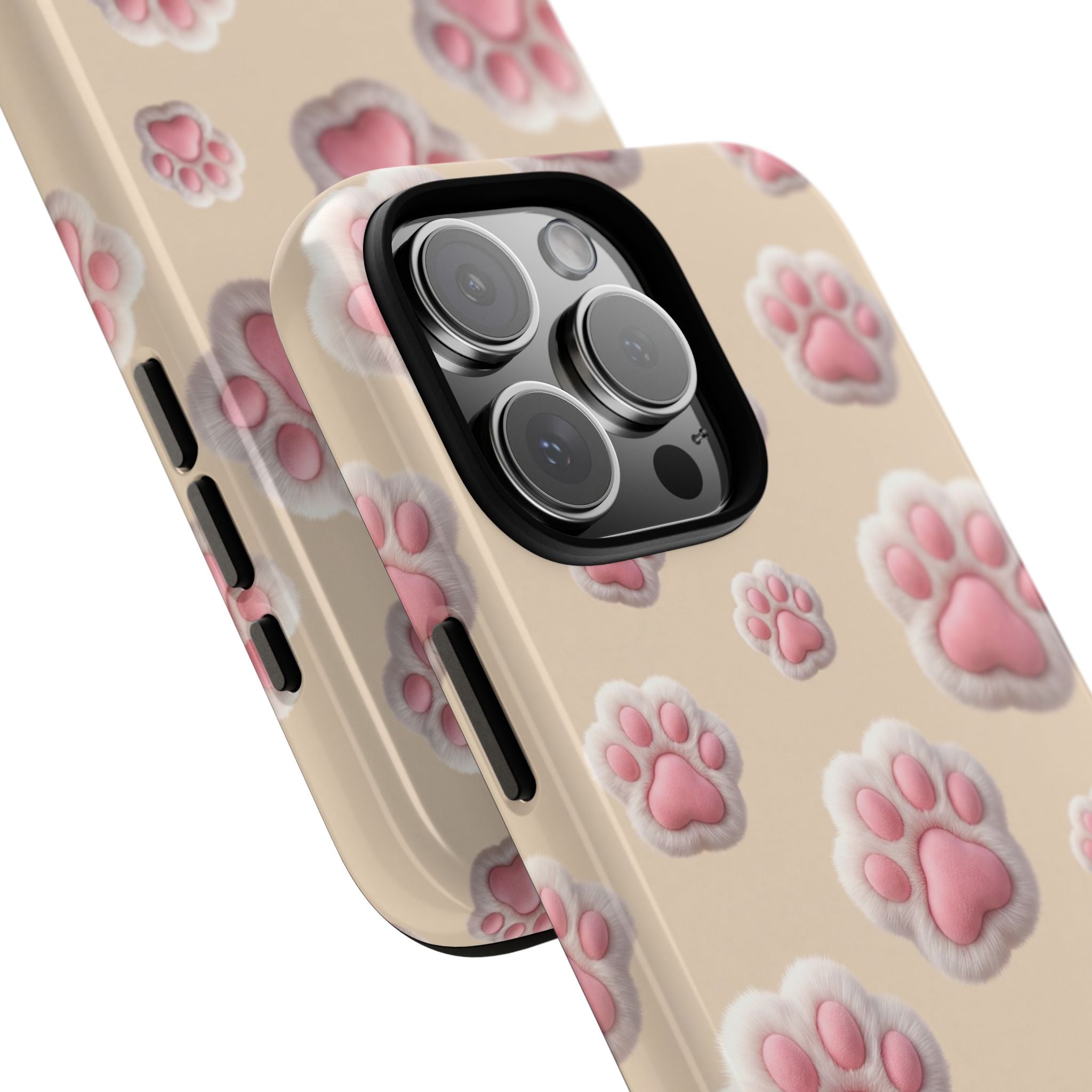 Golden Retriever Paw Print Phone Case | Cute Pink Paw Pattern for Dog Lovers | iPhone & Samsung