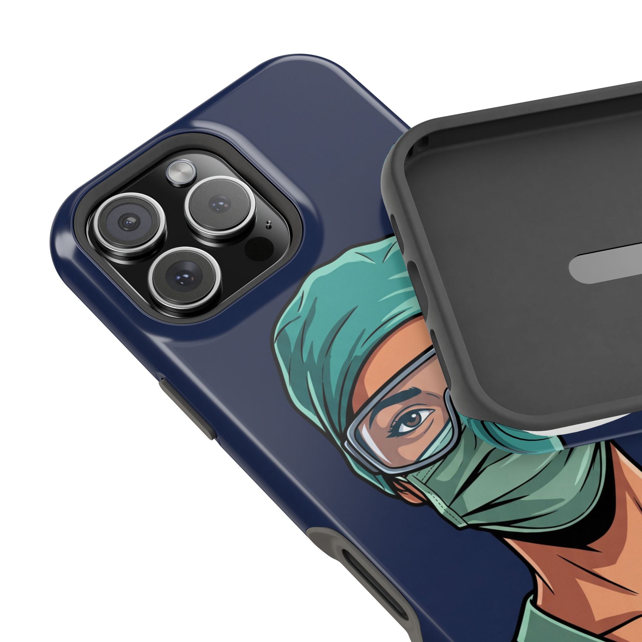 Bold Nurse Portrait Phone Case — Magnetic Wireless Charging Cover