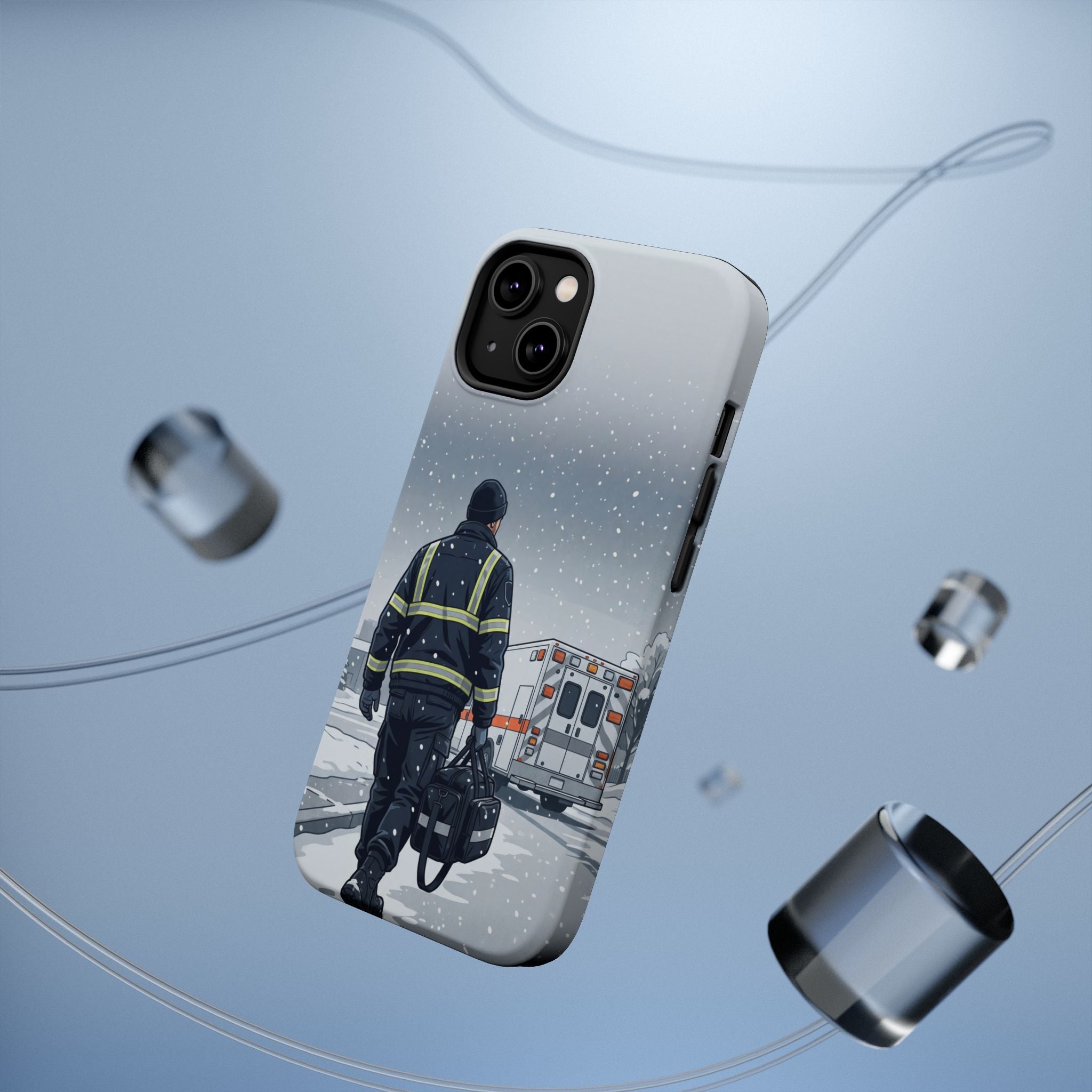 Bold Paramedic/EMT Portrait Phone Case — Magnetic Wireless Charging Cover