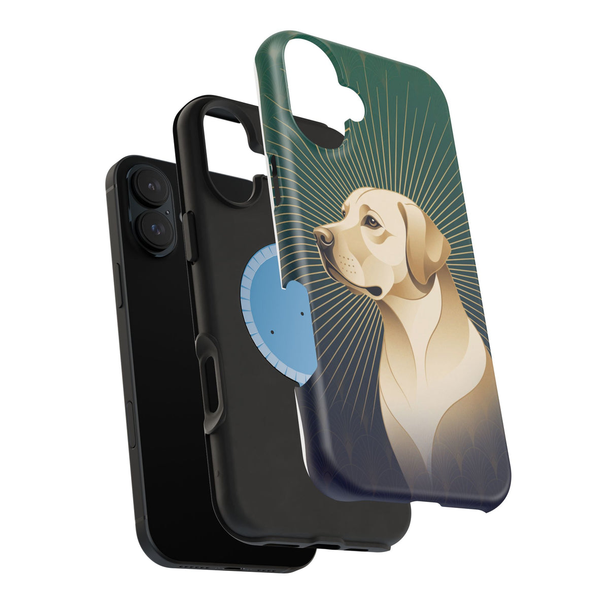 Art Deco Labrador Phone Case — Tough Magnetic Case with Wireless Charging