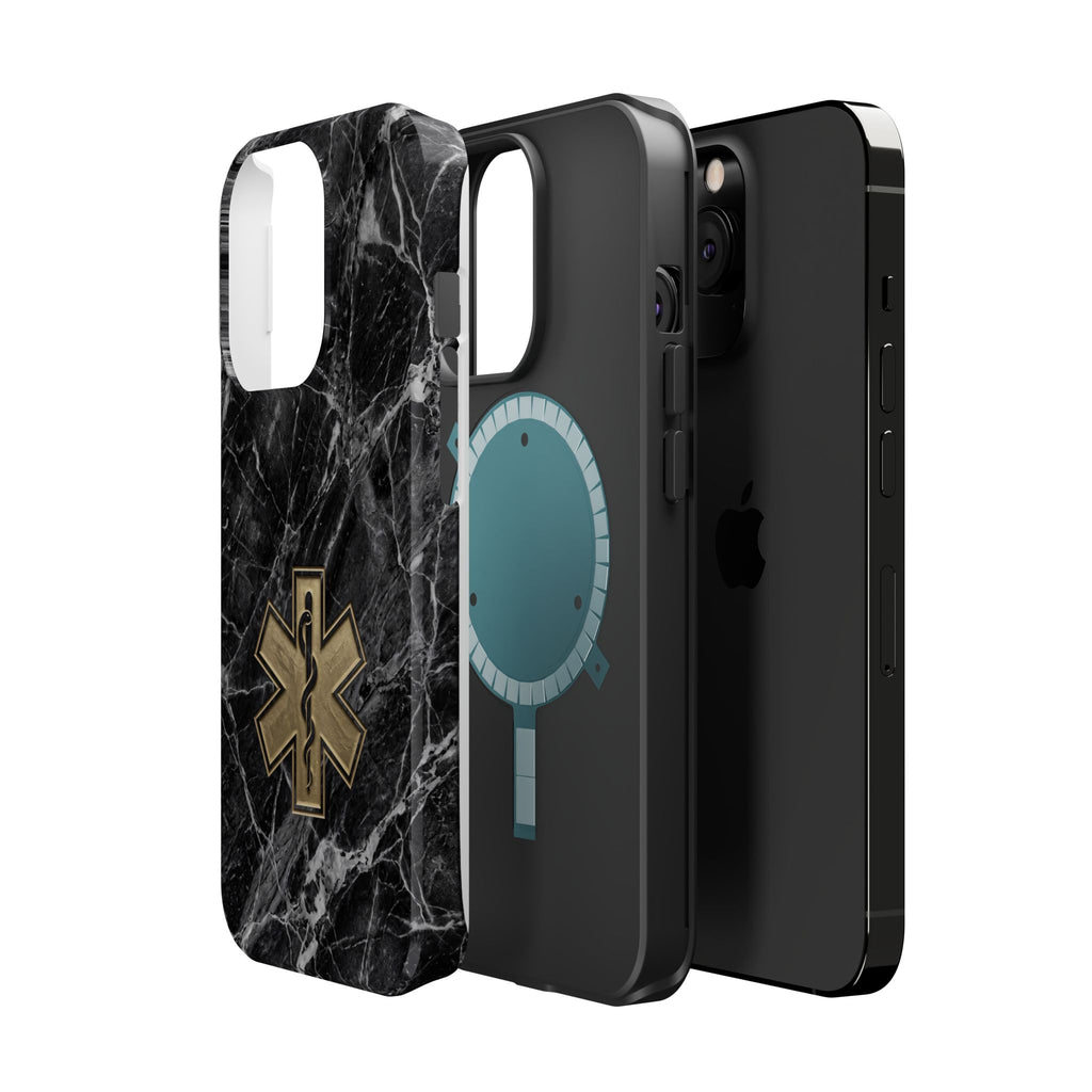 Paramedic/EMT Marble Phone Case — Magnetic Wireless Charging Cover