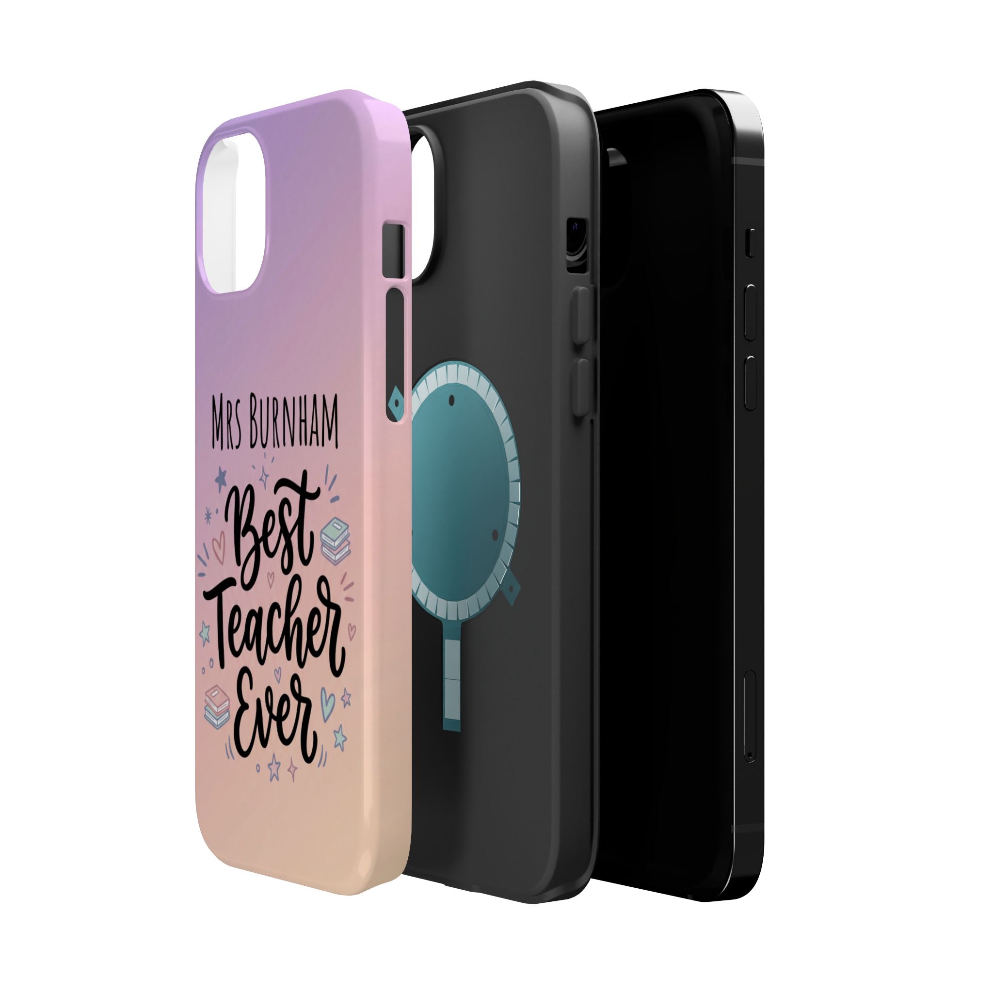 Best Teacher Ever Personalized Phone Case — Wireless Charging Cover
