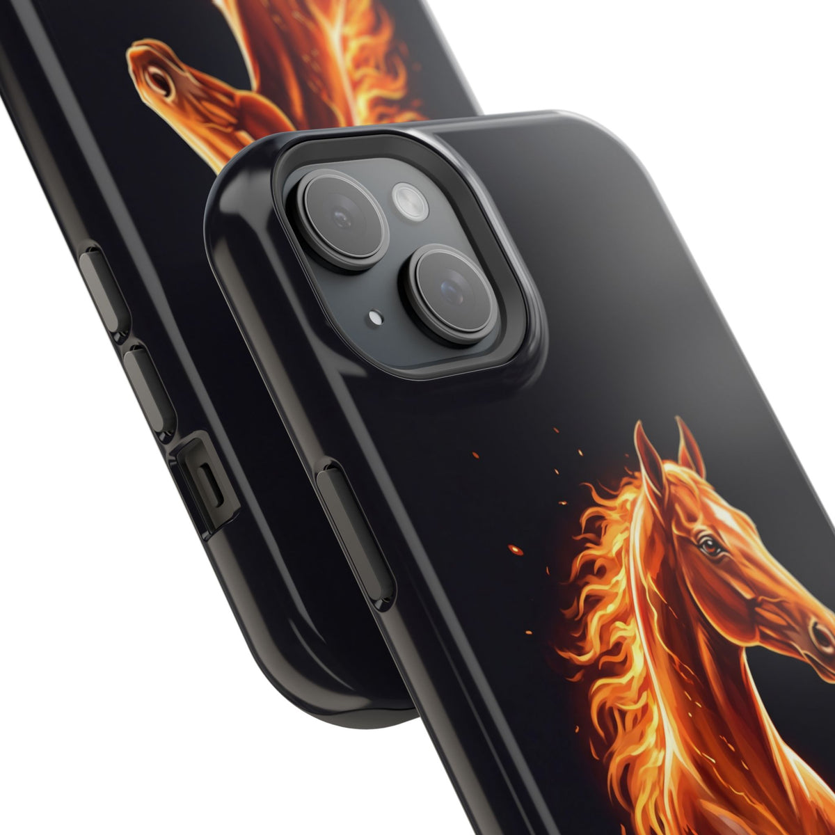 Personalized Fire & Ember Horse Phone Case — Tough Magnetic Case with Wireless Charging