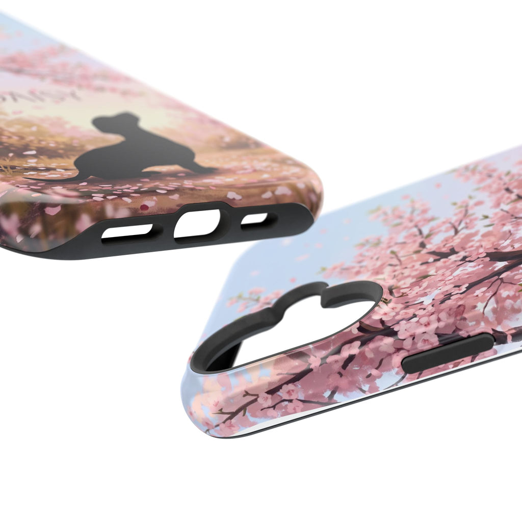 Personalized Dachshund Cherry Blossom Phone Case — Wireless Charging Cover