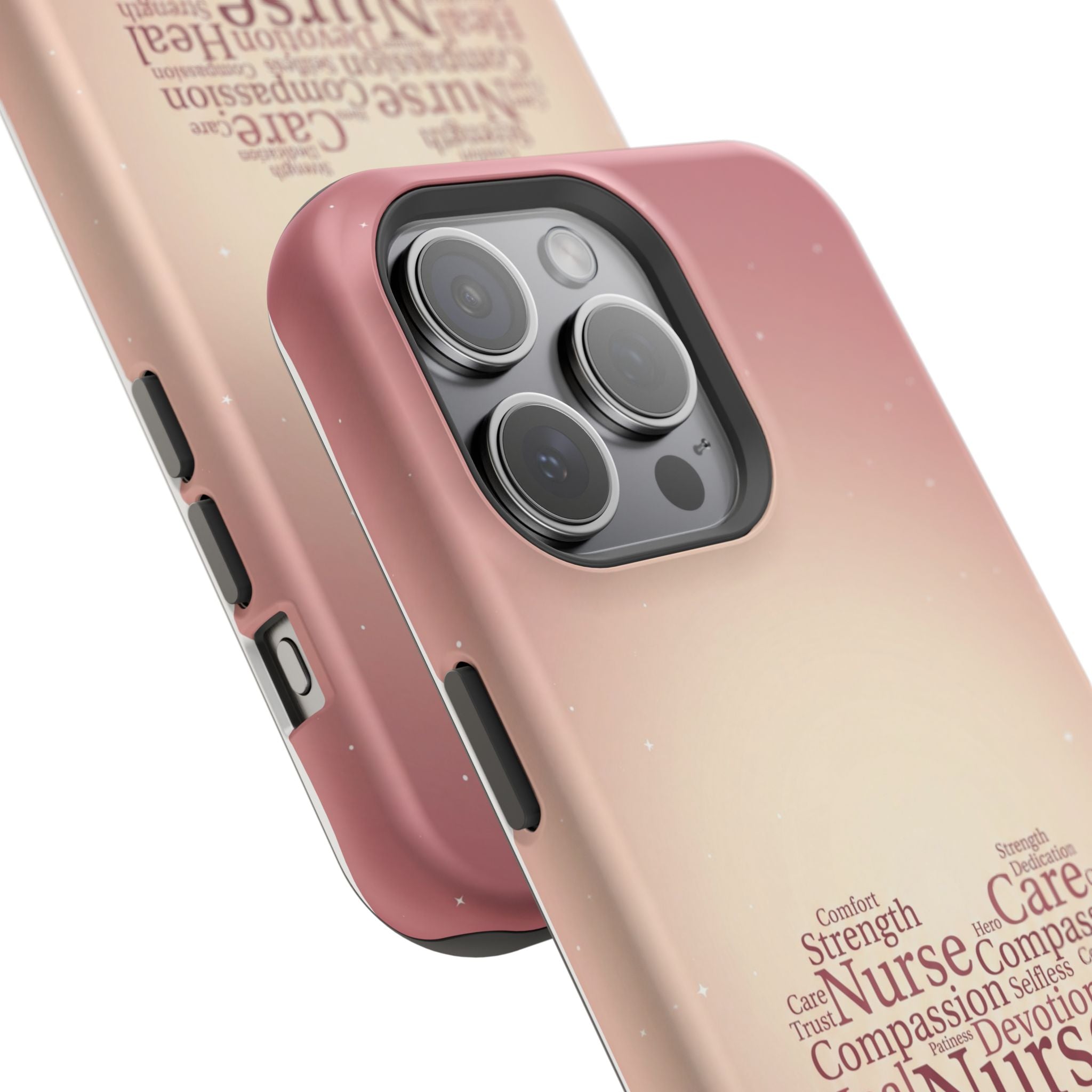 Nurse Heart Word Art Phone Case — Impact-Resistant Wireless Charging Cover