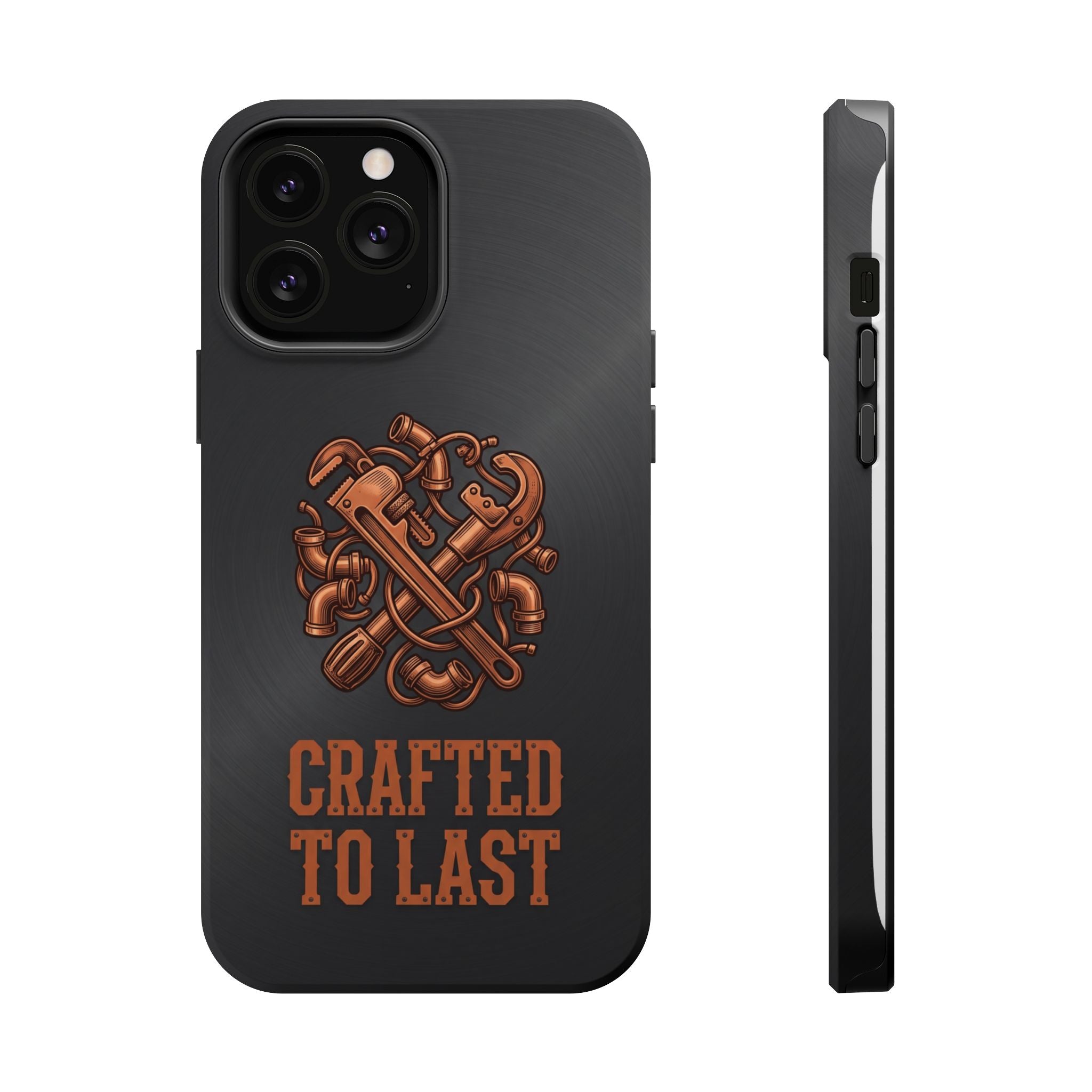 Crafted to Last Phone Case — Crossed Wrenches Wireless Charging Cover